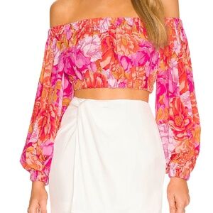 Lovers and Friends Bosworth Top in Chai Floral Print